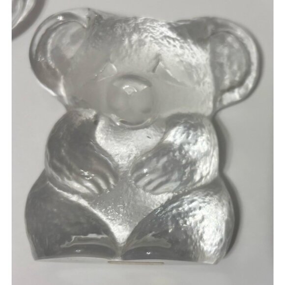 Royal Krona Sweden Koala Bear Set of 2 Vintage Crystal Figurine Paperweight - Picture 3 of 7